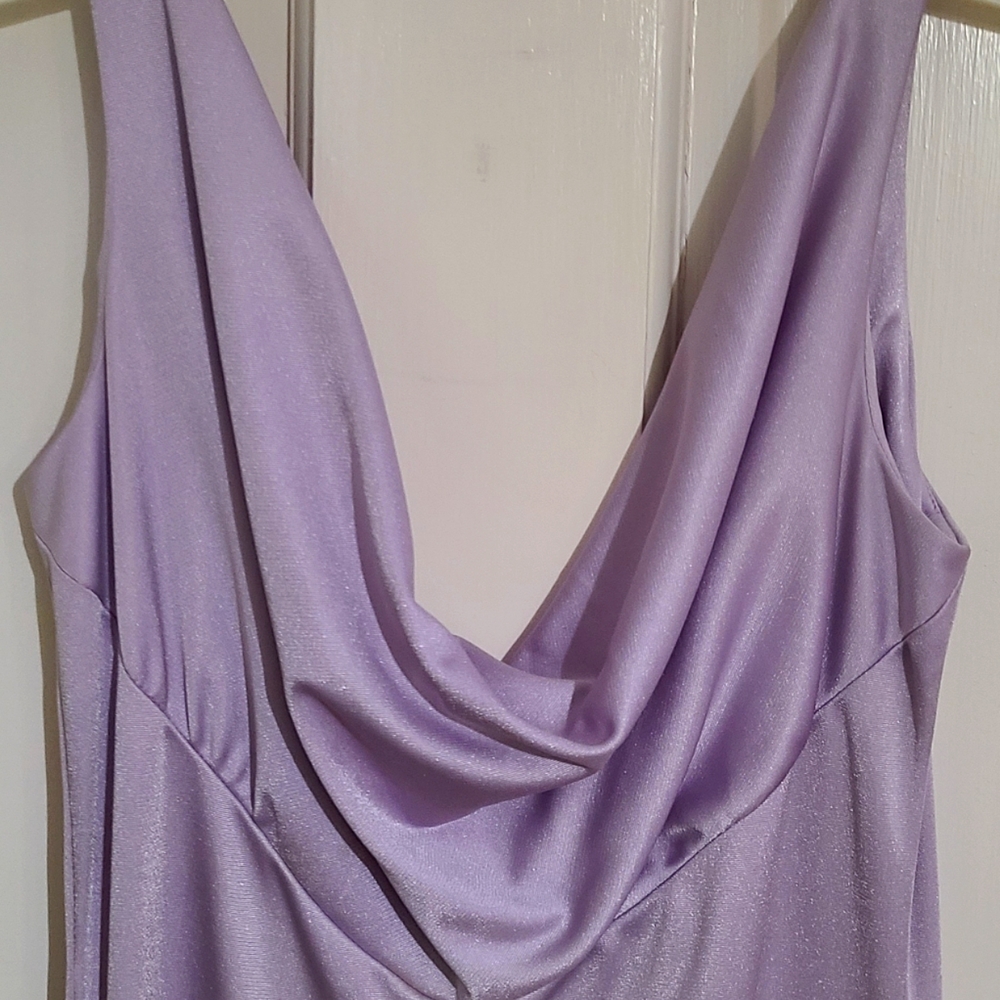 Beautiful Handmade Lavender Draped Front Dress.